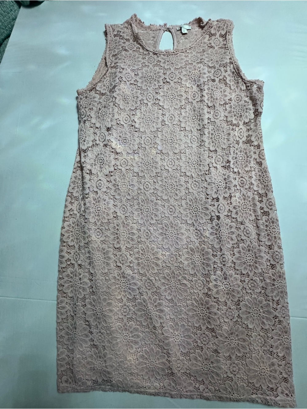Esprit blush pink floral lace slip dress